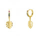 Pendientes aro multicolor hoja