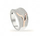 Anillo de plata bicolor con circonitas