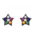 Pendientes de estrella con circonitas multicolor