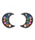 Pendientes de luna con circonitas multicolor